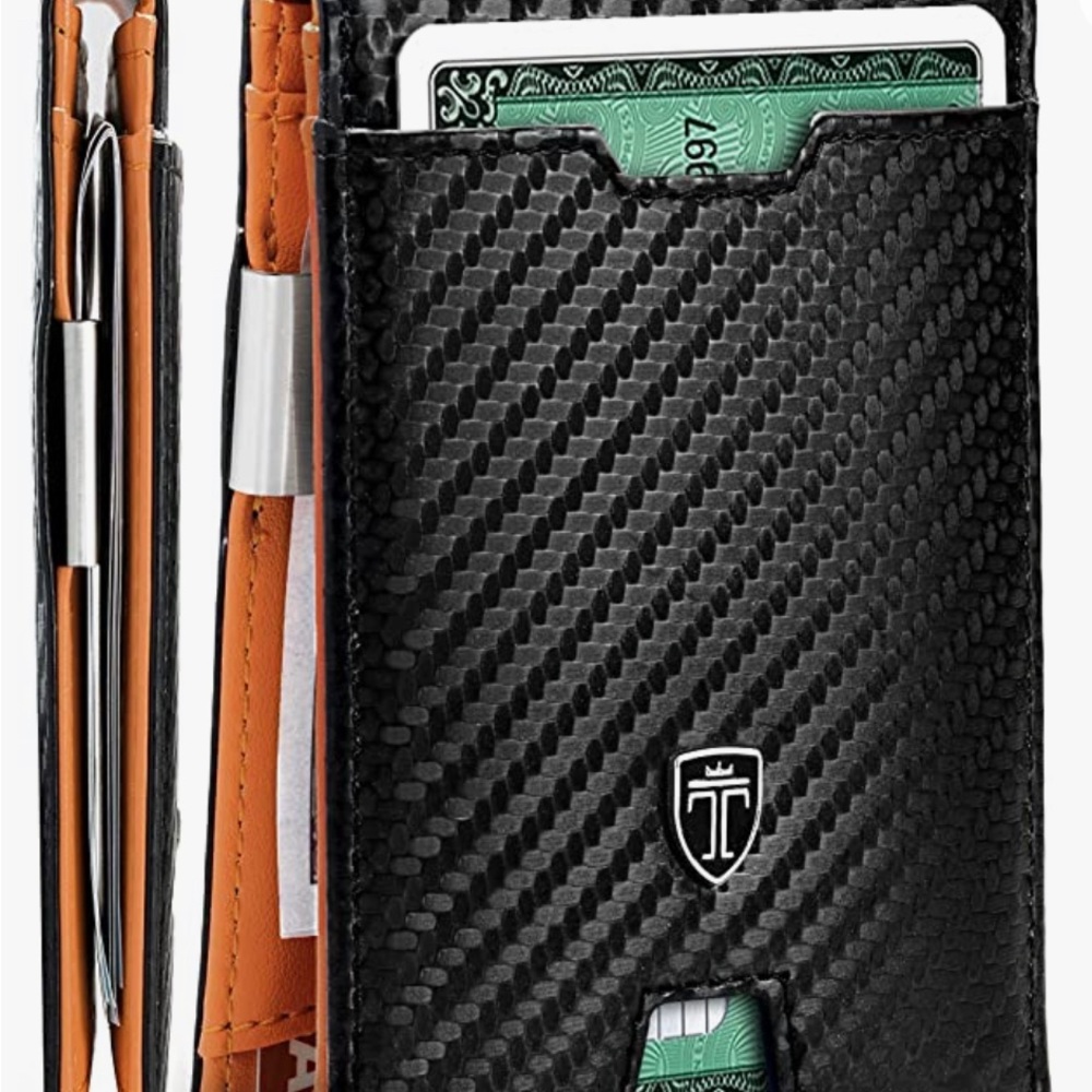 NWT Mens Slim Wallet with Money Clip RFID Blocking Bifold Credit Card Holder